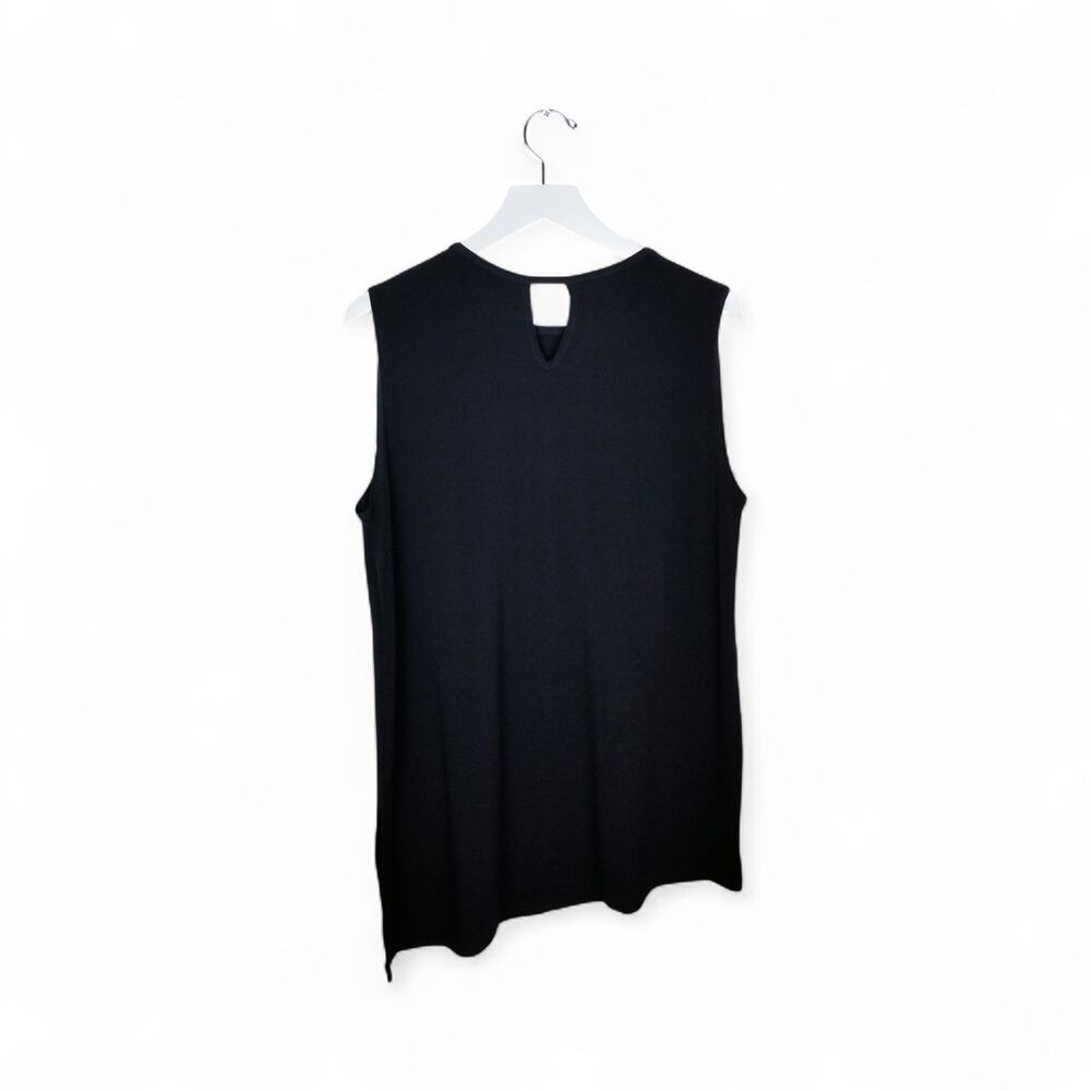 CLARA SUN WOO Black Knit Keyhole Knit Asymm Hem Dress/Tunic - Size Large - Picture 3 of 5